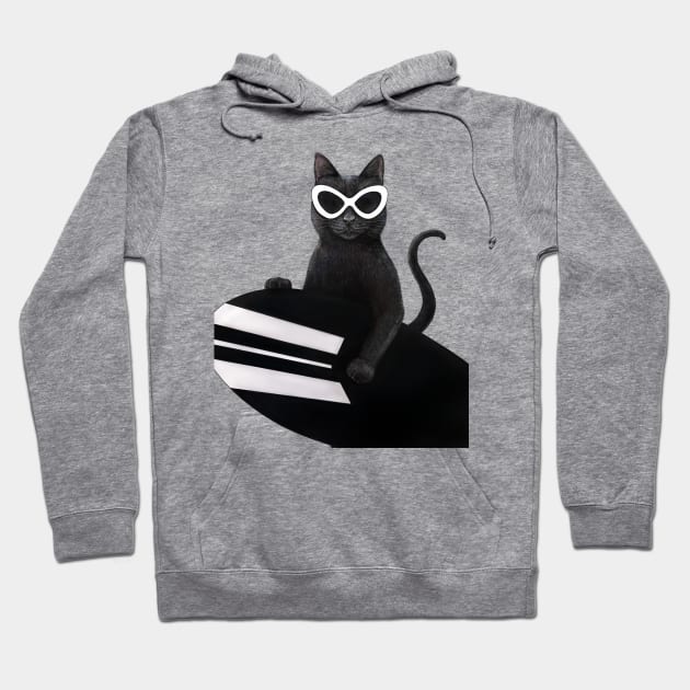 Cat surfer Hoodie by kodamorkovkart